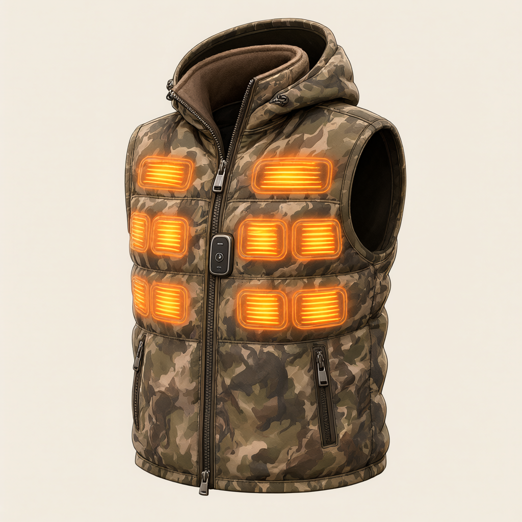 Concept illustration of arris camo heated vest