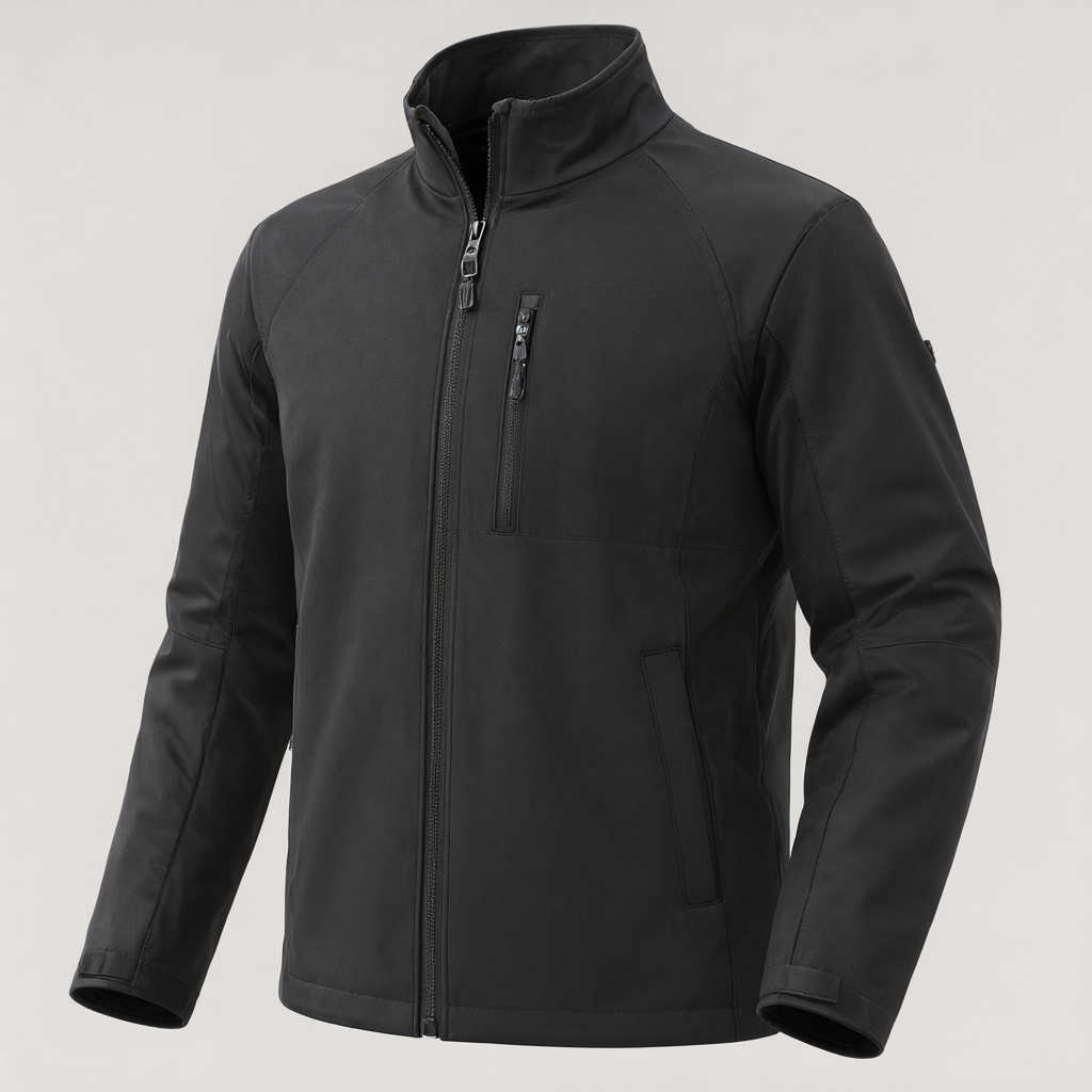 Concept illustration of Kemimoto Men's Heated Jacket with Battery Pack